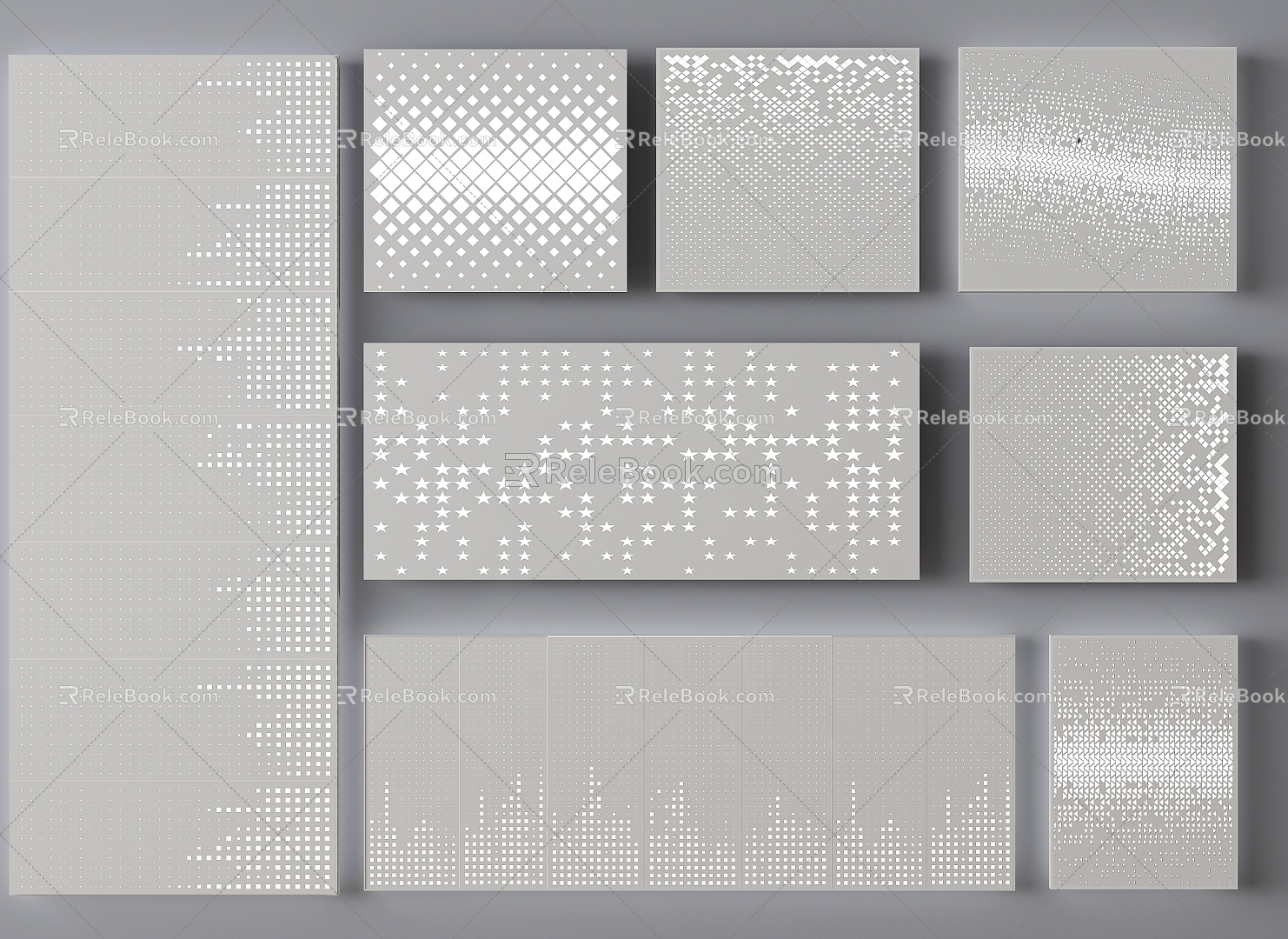 Modern Perforated Plate Background Wall Metal Plate Aluminum Single Plate Punched Plate Hollow View Wall Perforated Plate 3d model