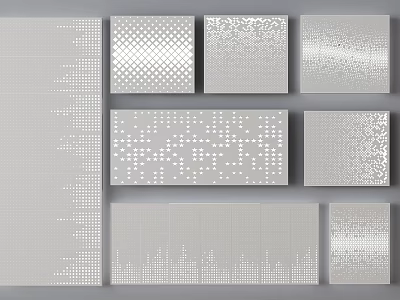 Decorative Building Components With Diverse Dot Patterns And Textured Designs 3d model