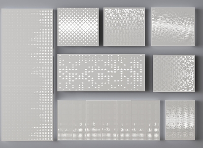 Modern Perforated Plate Background Wall Metal Plate Aluminum Single Plate Punched Plate Hollow View Wall Perforated Plate 3d model