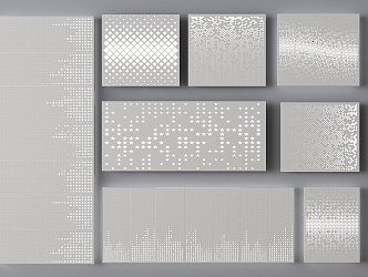 Modern Perforated Plate Background Wall Metal Plate Aluminum Single Plate Punched Plate Hollow View Wall Perforated Plate 3d model