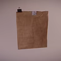 Brown Paper Bag With Black Clip And White Label For Daily Use
