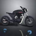 Black ROCKY Motorcycle With Sleek Modern Design And Minimalist Body Structure