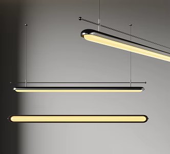 Metal Chandelier Strip Chandelier Light Luxury Chandelier 3d model
