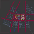 Modern Hospital Buildings Campus Layout With Green Spaces Parking Areas And Water Features