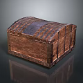 Vintage Rustic Wooden Chest For Home Storage With Metal Straps And Distressed Finish