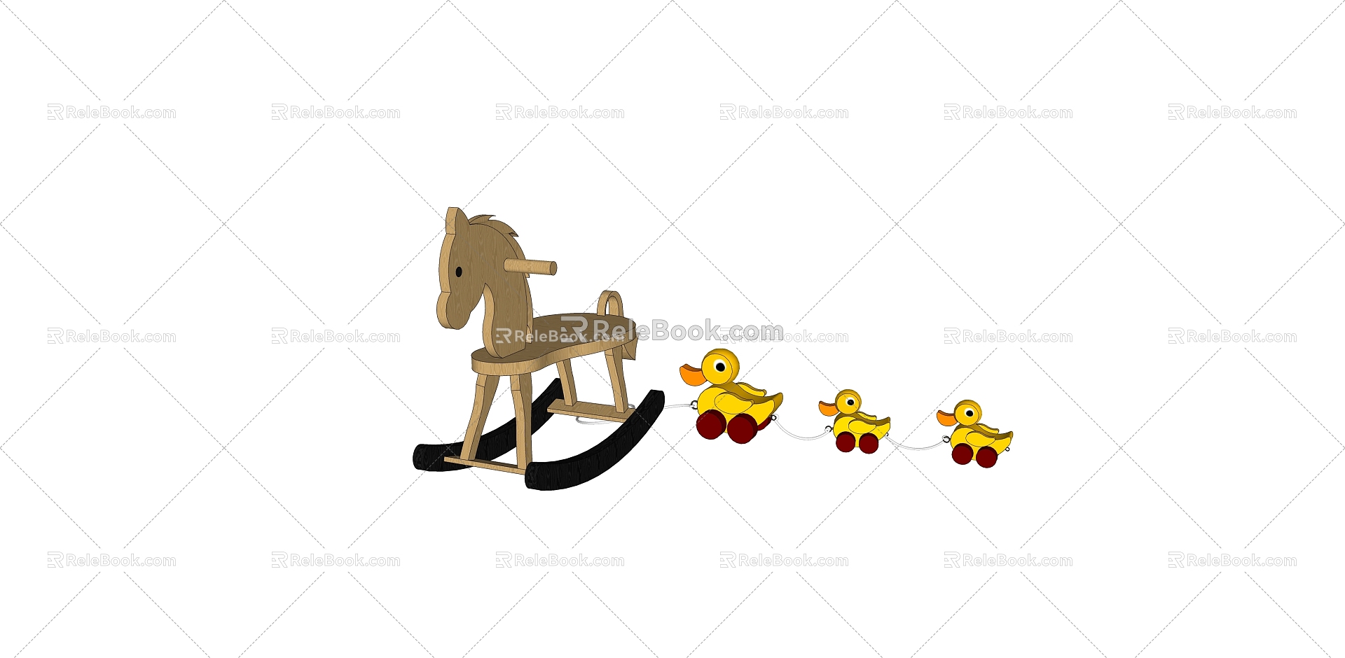 Children's toy Trojan horse little yellow duck 3d model