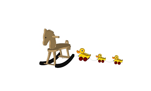 Children's toy Trojan horse little yellow duck 3d model