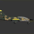 Military Aircraft Model With Camouflage Paint Yellow Wing Tips And Cockpit