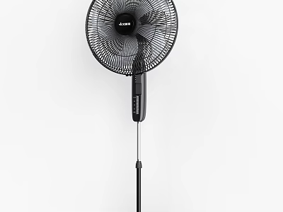 Black Floor Standing Air Cooler Fan With Adjustable Height And Oscillating Blades 3d model