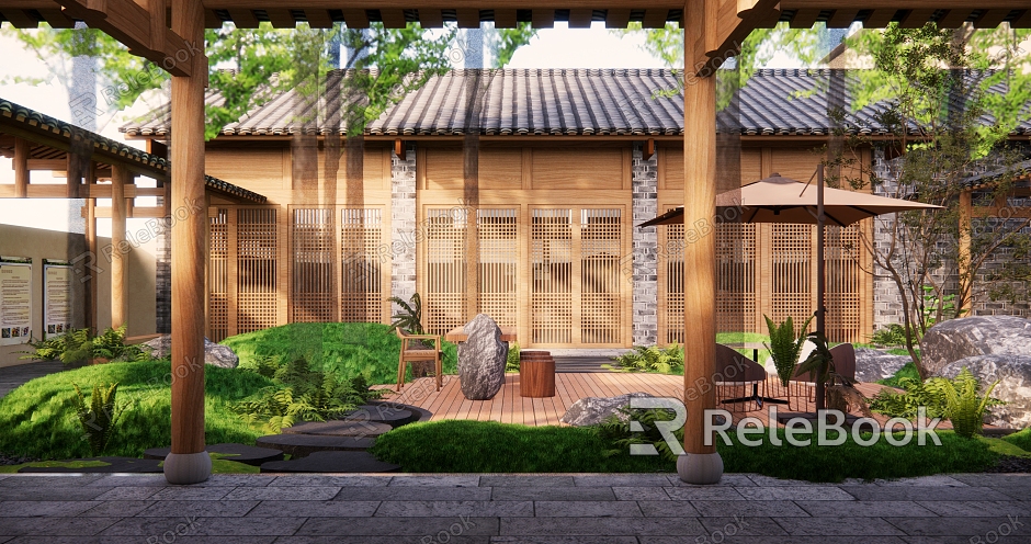 Modern Courtyard Landscape Japanese-style Rural Courtyard Landscape Sicks Intangible Cultural Heritage View Courtyard Homestay Courtyard Landscape Home Courtyard Landscape Courtyard Landscape Rural Courtyard Landscape model