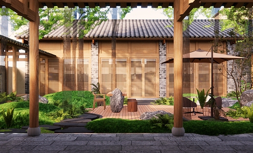 Modern Courtyard Landscape Japanese-style Rural Courtyard Landscape Sicks Intangible Cultural Heritage View Courtyard Homestay Courtyard Landscape Home Courtyard Landscape Courtyard Landscape Rural Courtyard Landscape 3d model