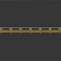 Ornamental Architectural Railing With Gold Decorations And Dark Body Design