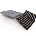 Architectural Roof Tile 3D Model With Curved Dark And Gray Arranged Slabs
