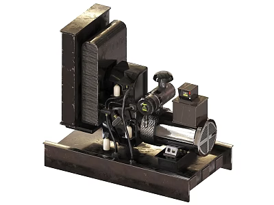 Heavy Duty Industrial Equipment With Electric Motor Control Panel Heat Sink And Mechanical Base 3d model