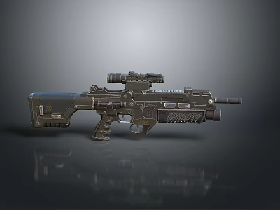 rifle semi-automatic rifle combat rifle battle rifle carbine war rifle attack rifle 3d model