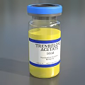 Medical Device Glass Vial With Blue Cap Yellow Liquid 10ml Label