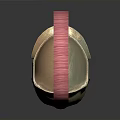 Ancient Bronze Weapon Helmet Featuring Polished Gold Surface And Red Crest Decoration