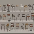 Various Styles of Modern Bar Stools with Different Materials and Designs