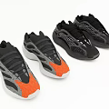 Stylish Athletic Sneakers With Black Gray And Orange Accents And Mesh Design