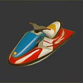 Vibrant Jet Ski With Blue Red White Yellow Accents And Comfortable Seat Design