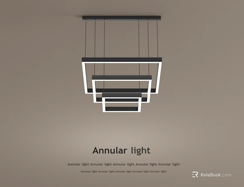 Modern Annular Chandelier with Multi Layer Geometric Frame Design for Interior Lighting 3d model 