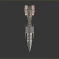 Multicolored 3D Model Spaceship With Complex Interstellar Structure For Space Exploration