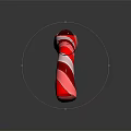 Festive Red And White Striped Candy Cane With Chocolate Top And White Bow Decoration