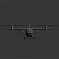 Large White Transport Airplane With Four Propellers And Red Tail 3D Rendering