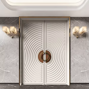 Entry door double door shape door 3d model