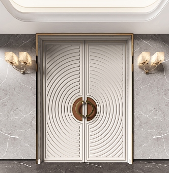 Entry door double door shape door 3d model