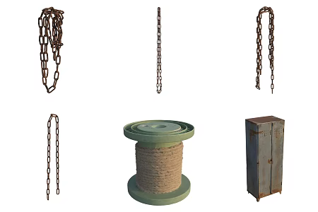 Chain tool accessories storage cabinet rope 3d model