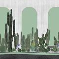 Modern Cactus Pin Small View 3d model