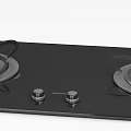 Modern Kitchen Interior Design With Black Gas Stove Panel Silver Burners And Knobs