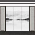 New Chinese sofa background wall 3d model
