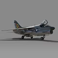 Vintage Military Fighter Jet With Open Cockpit Wing Emblem And Weapon Mounts