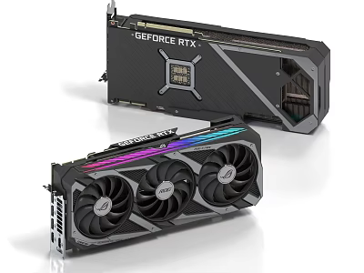 GeForce RTX Graphics Cards Featuring RGB Lighting Triple Cooling Fans And High Performance Design 3d model