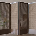 Modern Room Divider With Wooden Frame And Lattice Woven Panels For Home Decor