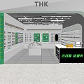 THK Digital Store Interior With Product Display Shelves Counter And Modern Lighting