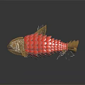 Artistic Red Golden Carp Fish Decorative Ornament With Handcrafted Woven Design For Home Decor