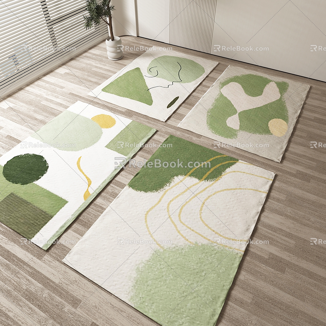 Nordic Square Carpet Carpet 3d model