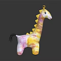 Colorful Tie Dye Giraffe Plush Toy With Yellow Mane And Black Tail