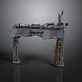 Industrial Mechanical Equipment With Metal Structure And Rusted Pipes Support Frames And Heavy Duty Components