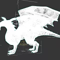 Mythical Reptile Dragon 3D Model With Spread Pink Yellow Wings And Horns