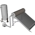 Efficient Solar Water Heater System With Storage Tank And Collector Panel 3d model
