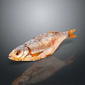 Whole Dried Fish with Golden Brown Appearance and Dry Textured Surface