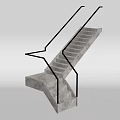 Modern Angled Staircase Design With Glass Railings And Concrete Steps