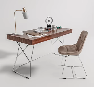 Modern desk chair desk chair combination 3d model