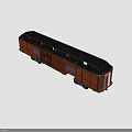 Vintage Brown Train Carriage With Wooden Exterior Windows And Metal Wheels