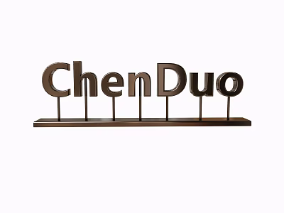 ChenDuo Metal Letter Decorative Ornament Set with Stand Base for Home Tabletop Decoration 3d model