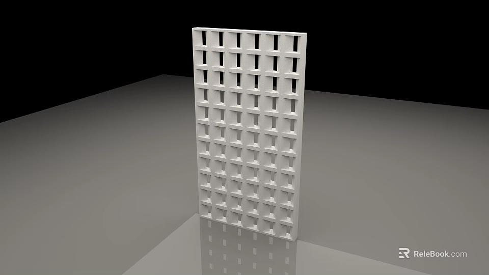 White Grid Pattern Architectural Component For Construction Applications 3d model 